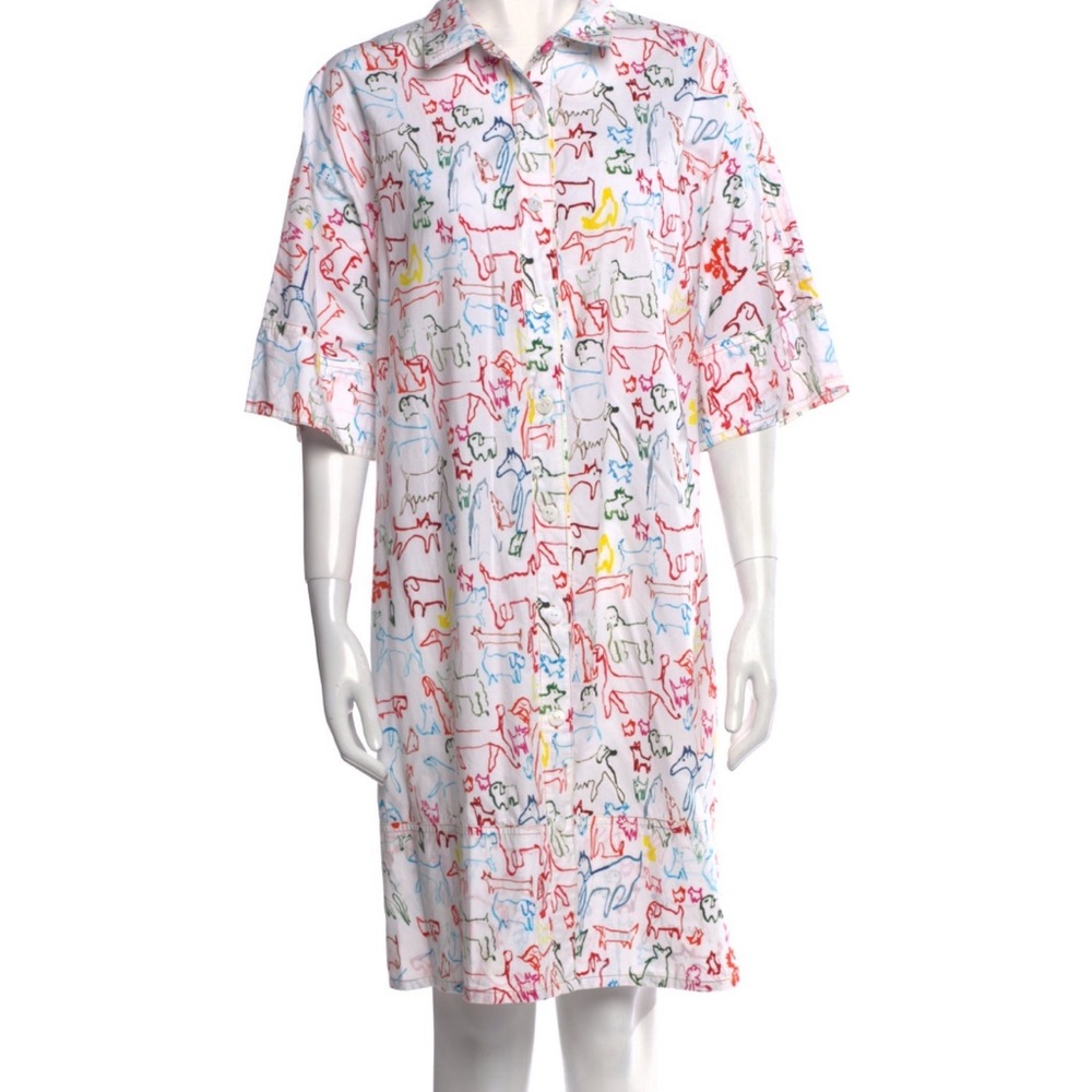 Rachel Antonoff dog print shirt dress